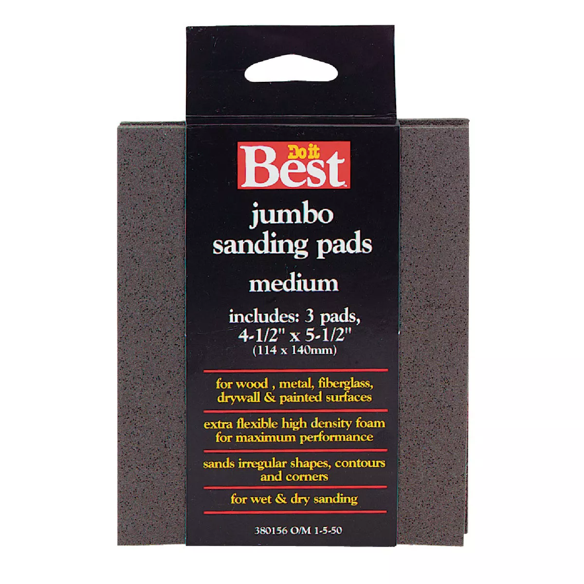 Do it Best Flex 4-1/2 In. x 5-1/2 In. x 1/5 In. 120 Grit Medium Sanding Sponge (3-Pack)