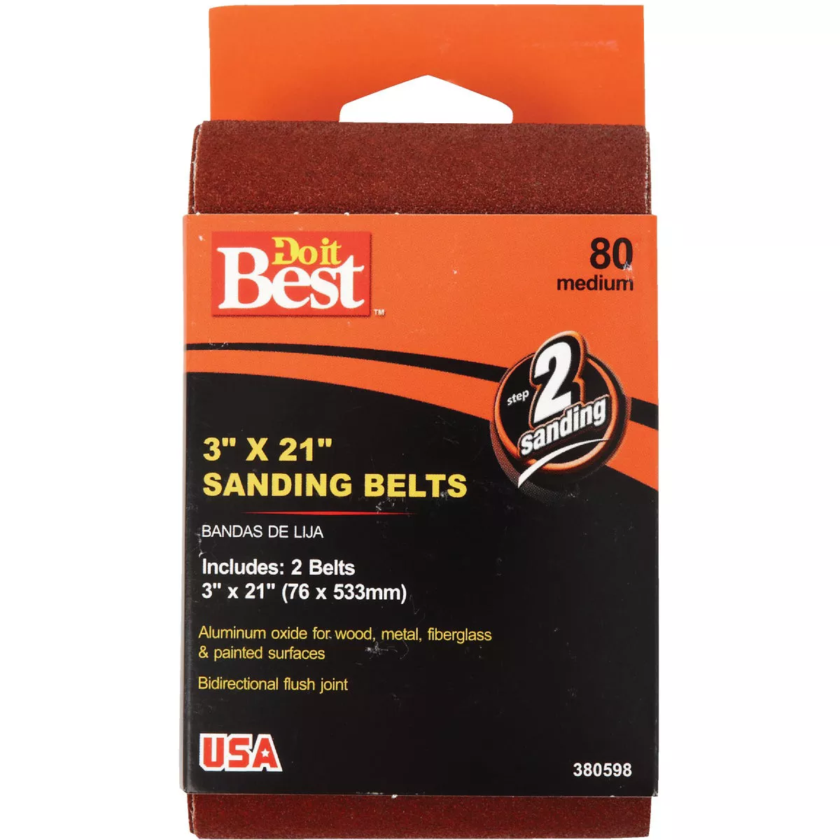 Do it Best 3 In. x 21 In. 80 Grit Heavy-Duty Sanding Belt (2-Pack) - photo 2