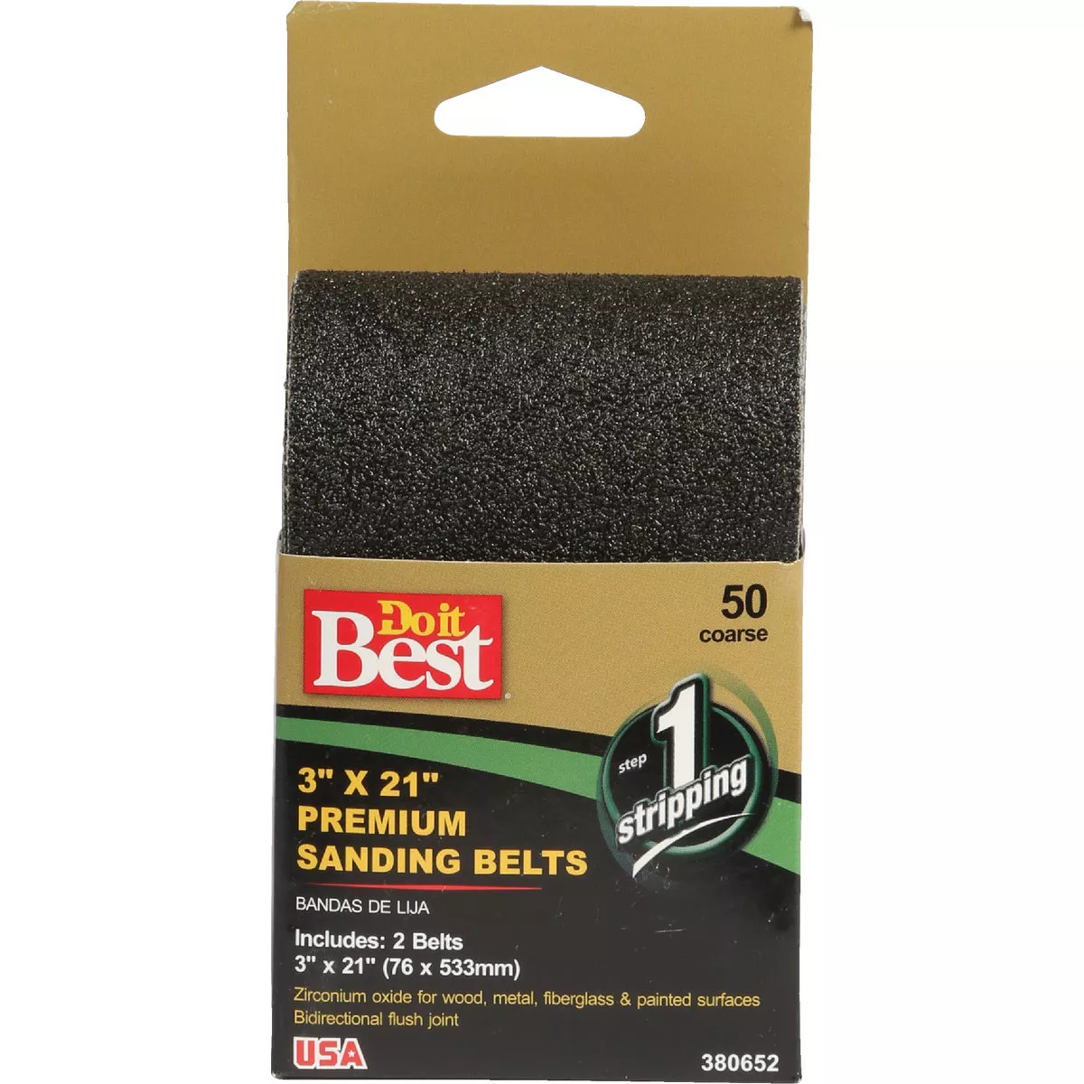 Do it Best 3 In. x 21 In. 50 Grit Heavy-Duty Premium Sanding Belt (2-Pack)