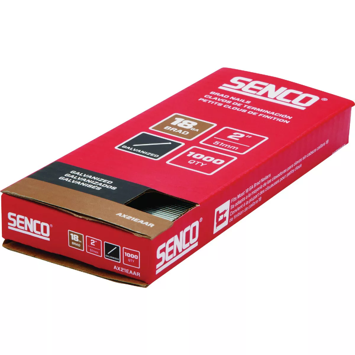 Senco 2 In. 18-Gauge Galvanized Slight Head Brad Nail (1000 Ct.) - photo 2