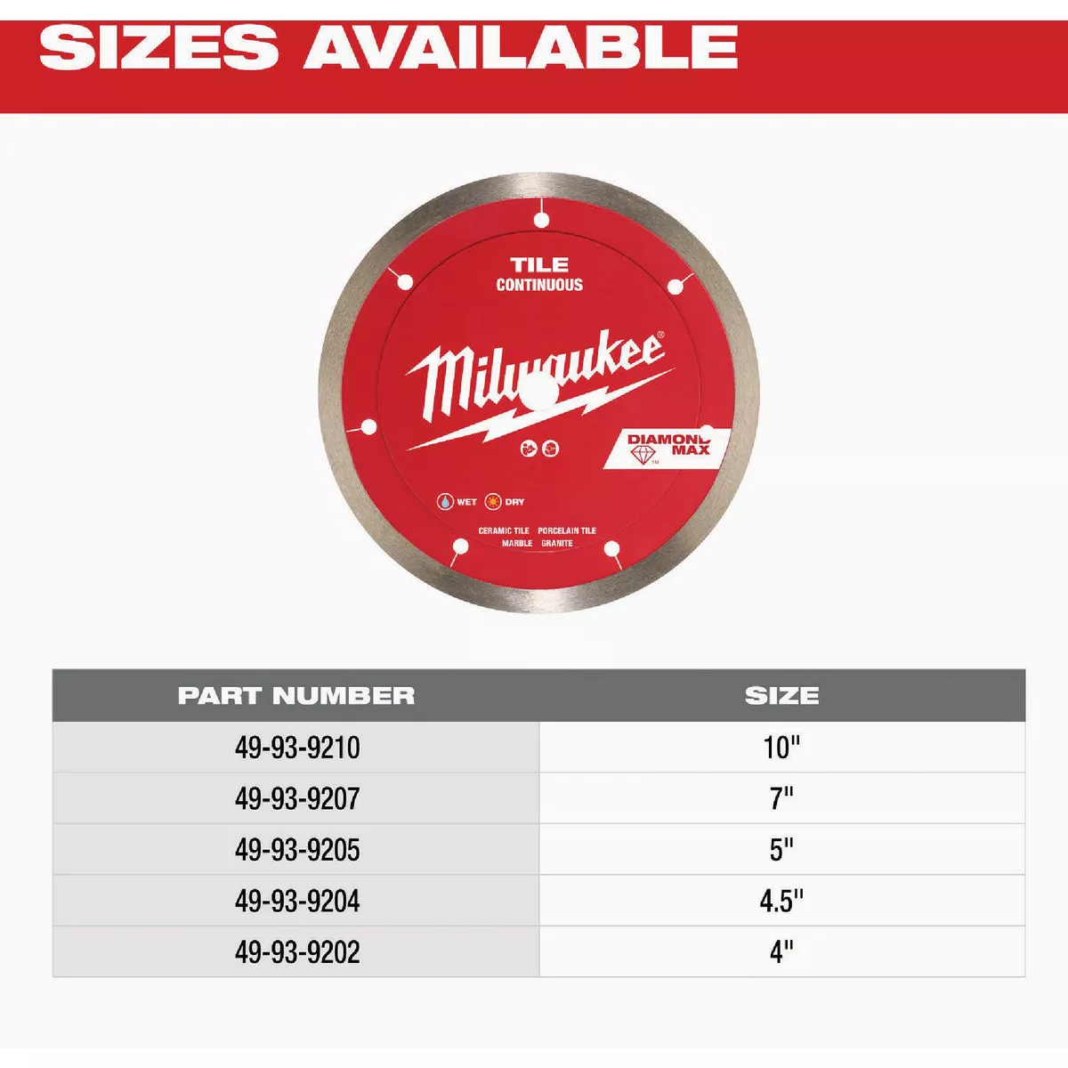 Milwaukee DIAMOND MAX 4-1/2 In. Continuous Rim Tile Diamond Blade - photo 7