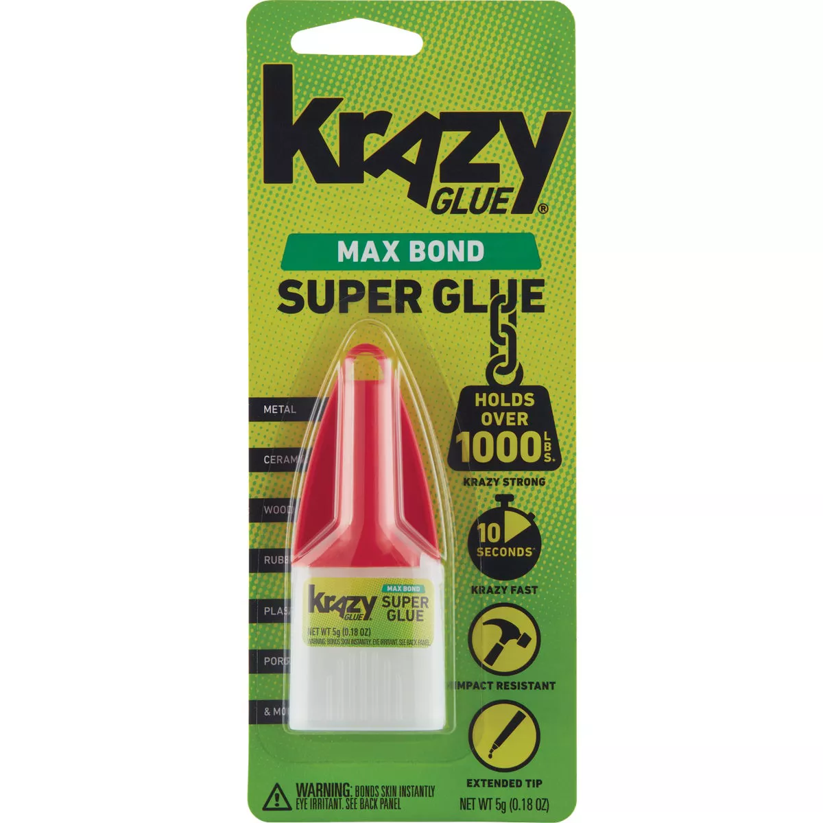 Krazy Glue 0.18 Oz. Liquid Maximum Bond Super Glue with Precision Tip