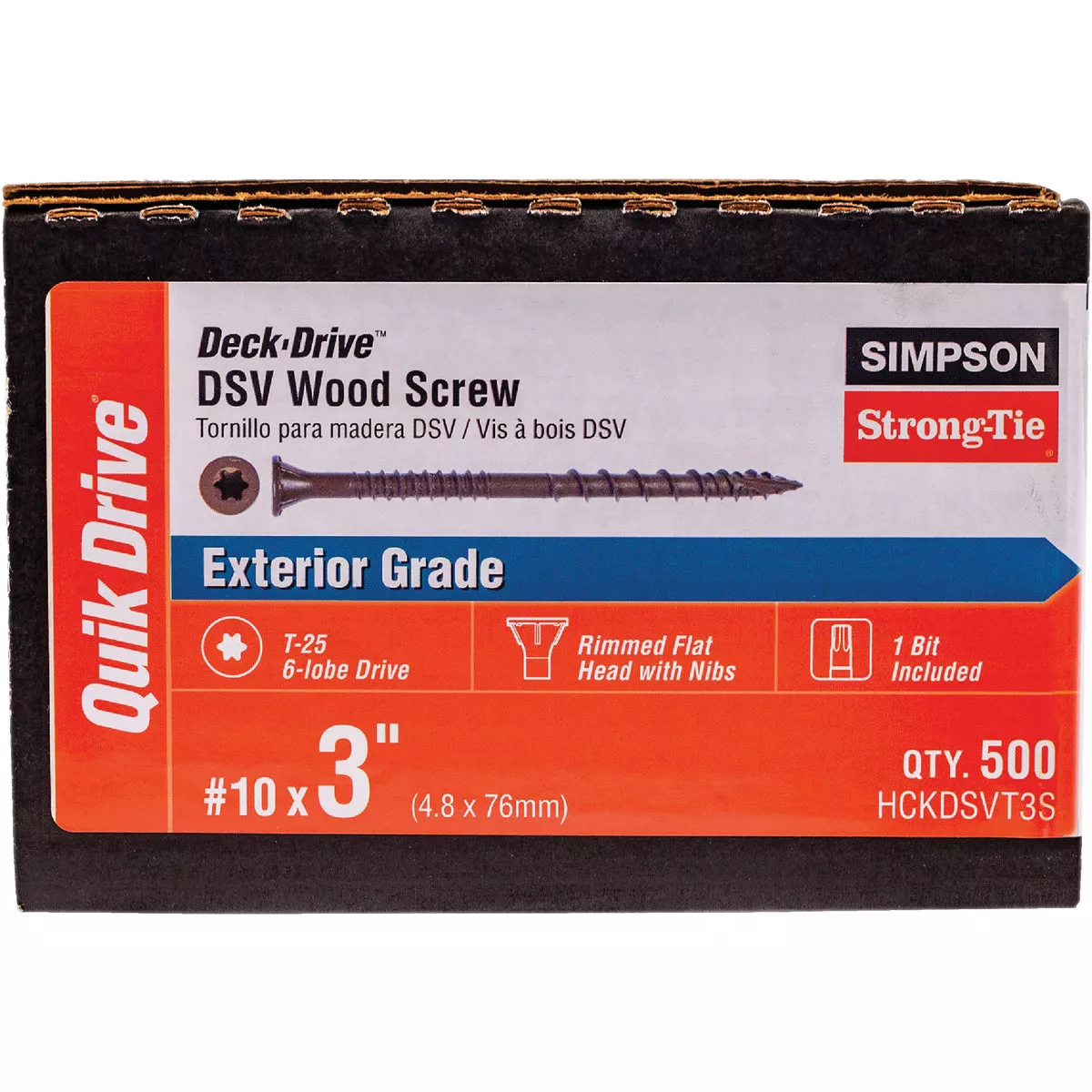 Simpson Strong-Tie Deck-Drive DSV #10 x 3 In. T25 6-Lobe Collated Deck Screw, Tan (500 Ct.) - photo 2