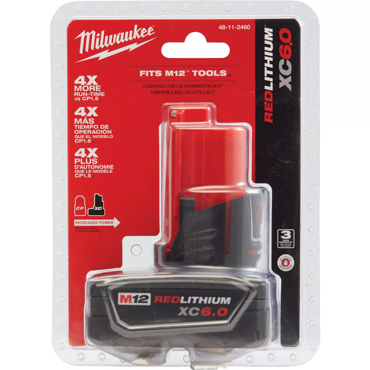 Milwaukee M12 REDLITHIUM Lithium-Ion 6.0 Ah Extended Capacity 