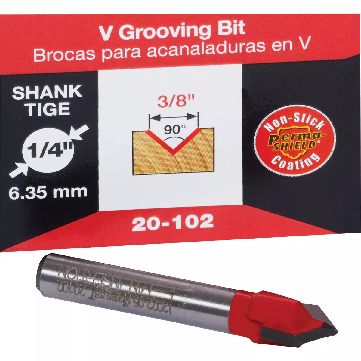 Freud 3/8 In. 90-Degree V-Groove Router Bit