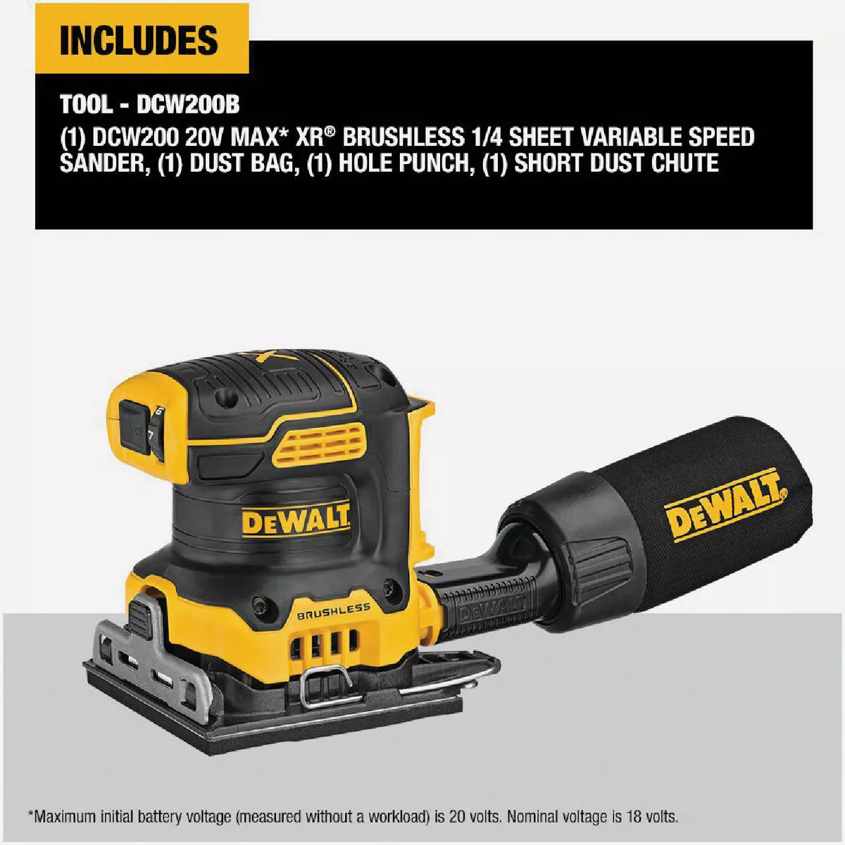 DEWALT 20V MAX XR Brushless 1/4 Sheet Variable Speed Cordless Sander (Tool Only) - photo 6
