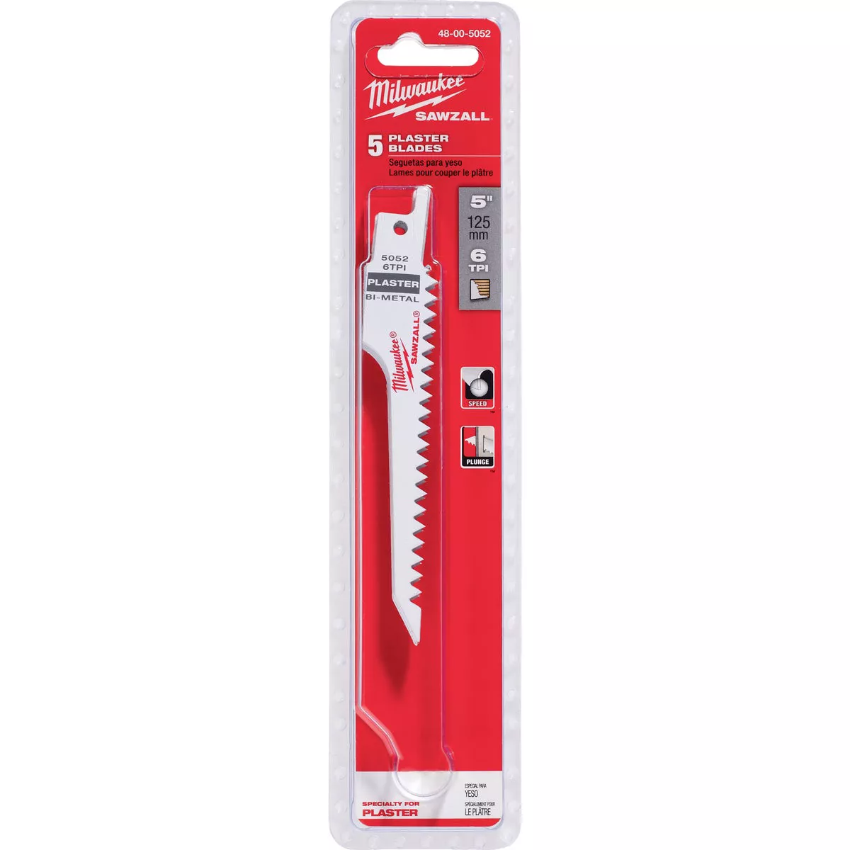 Milwaukee SAWZALL 5 In. 6 TPI Plaster Reciprocating Saw Blade (5-Pack) - photo 2