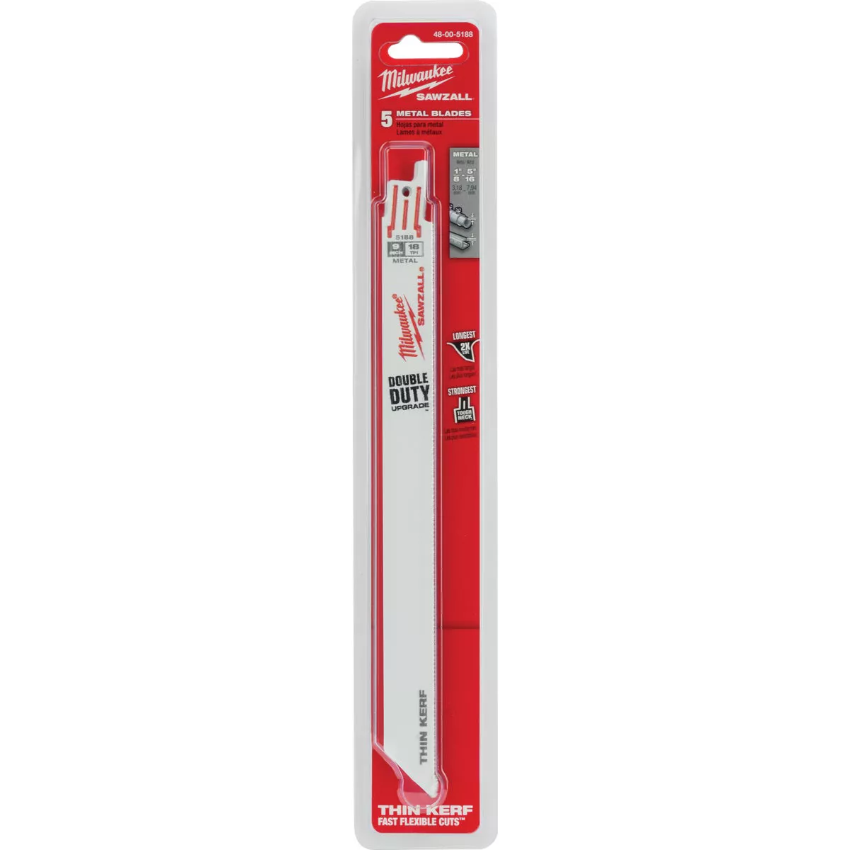 Milwaukee SAWZALL 9 In. 18 TPI Metal Reciprocating Saw Blade (5-Pack) - photo 2