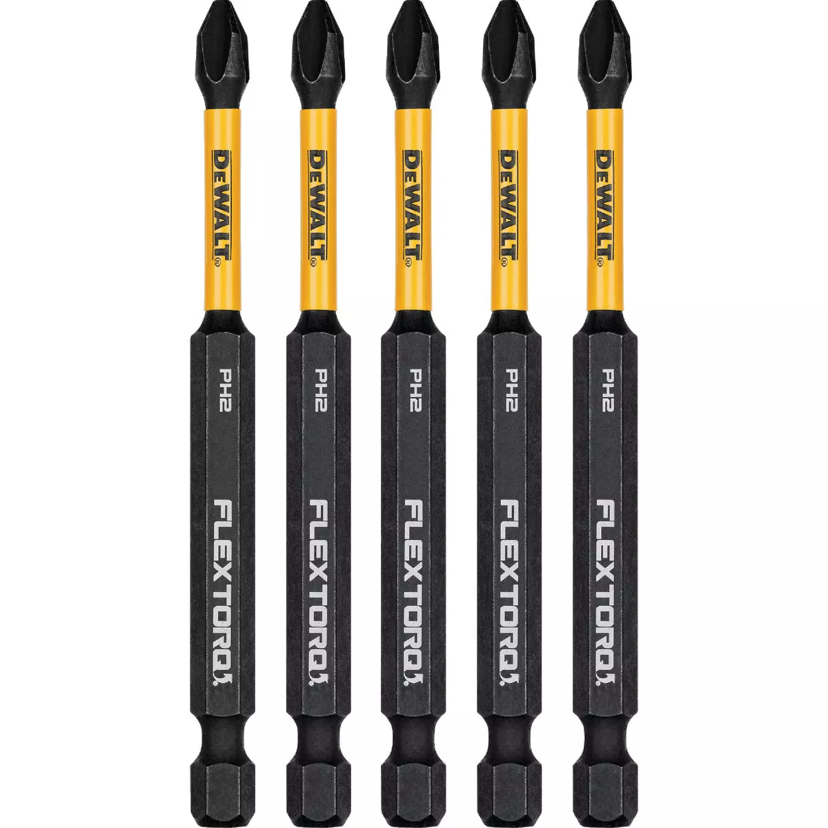 DEWALT FlexTorq 3-1/2 In. #2 Phillips Power Impact Screwdriving Bit (5-Pack)