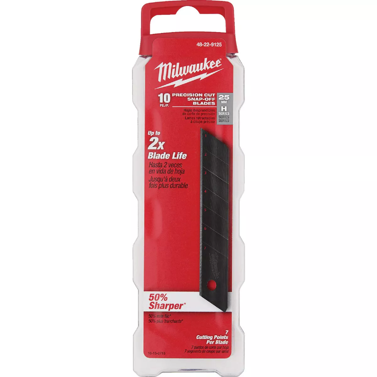 Milwaukee 25mm 7-Point Precision Snap-Off Knife Blade (10-Pack) - photo 2