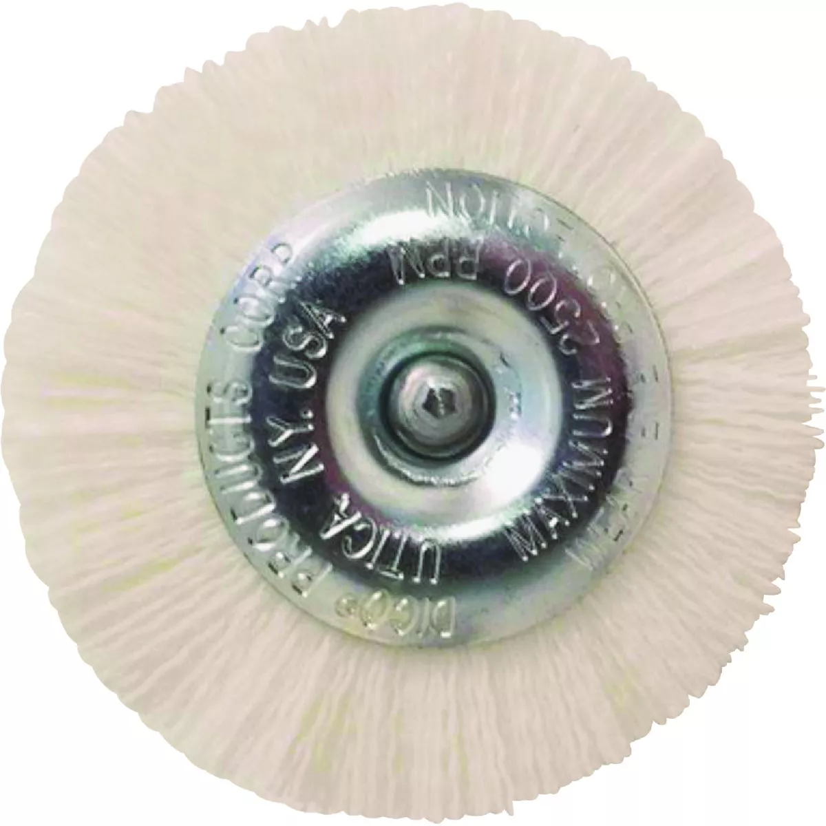 Dico Nyalox 3 In. White Nylon Non-Abrasive Drill-Mounted Brush