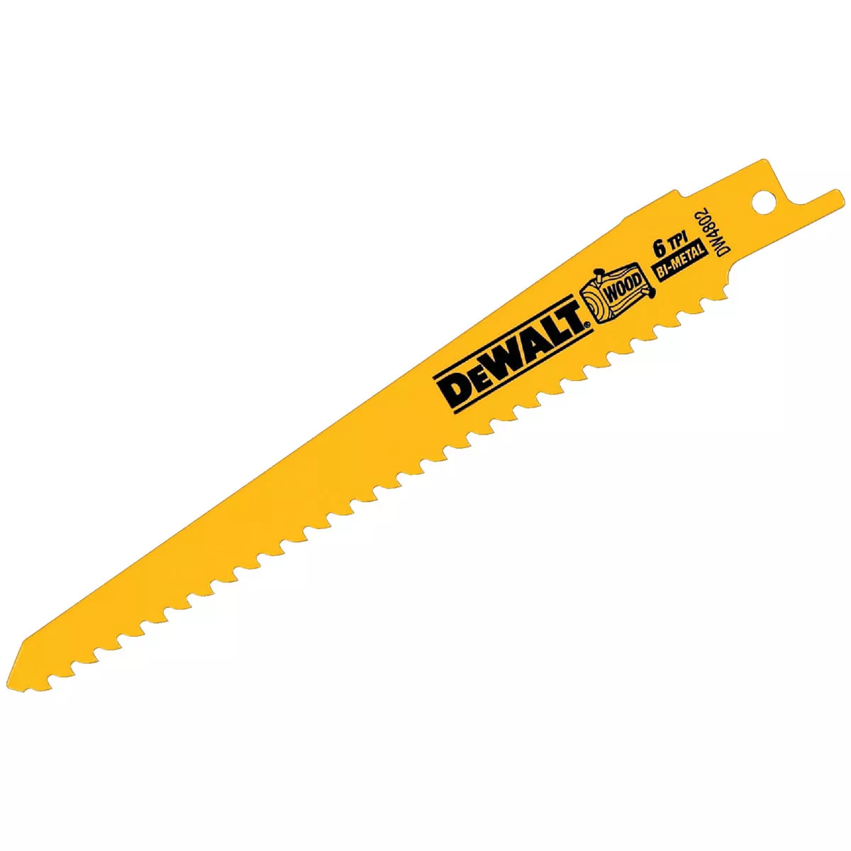 DEWALT 6 In. 6 TPI Taper Back Bi-Metal Reciprocating Saw Blade (5-Pack)