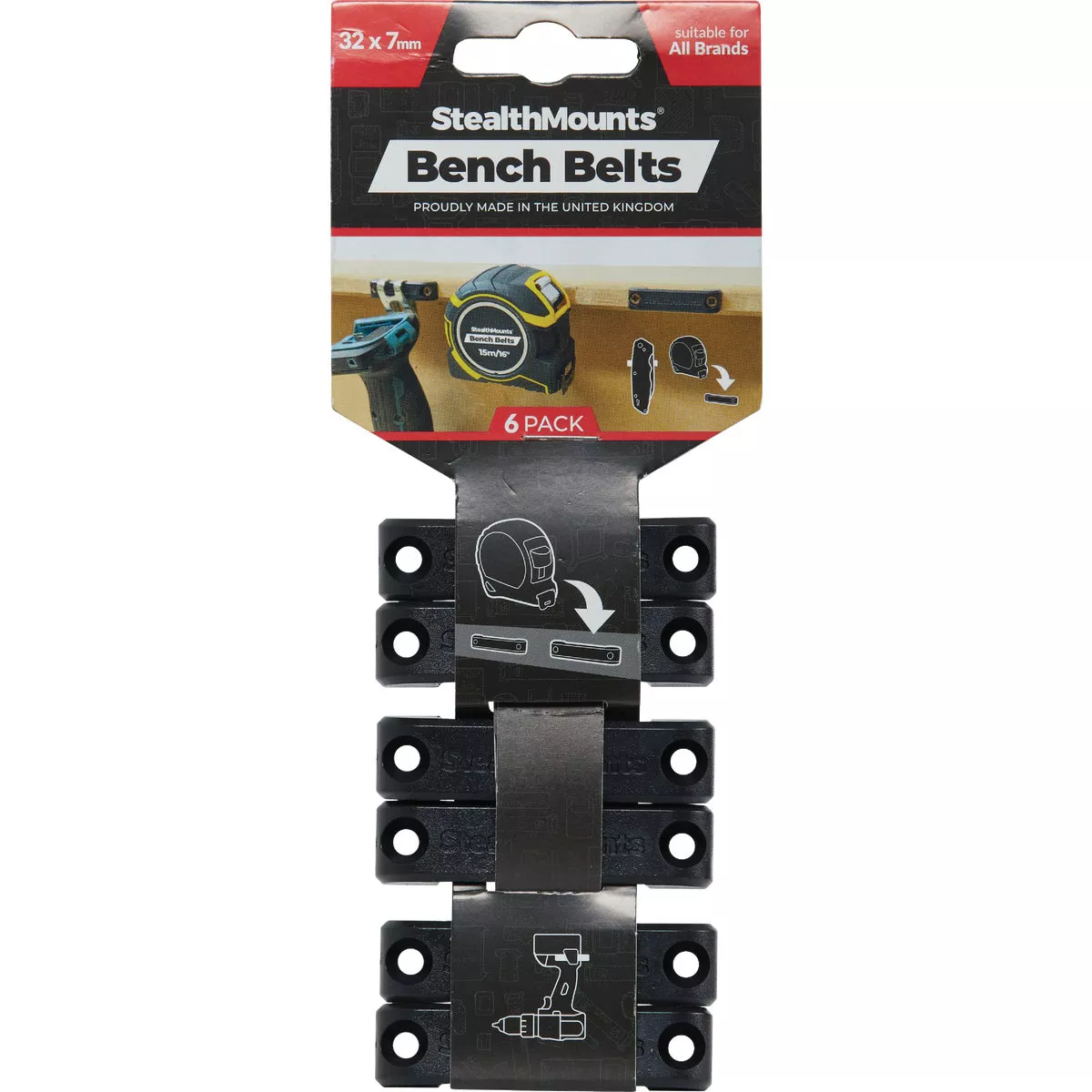 StealthMounts Bench Belts Universal Tool Hangers (6-Pack) - photo 3