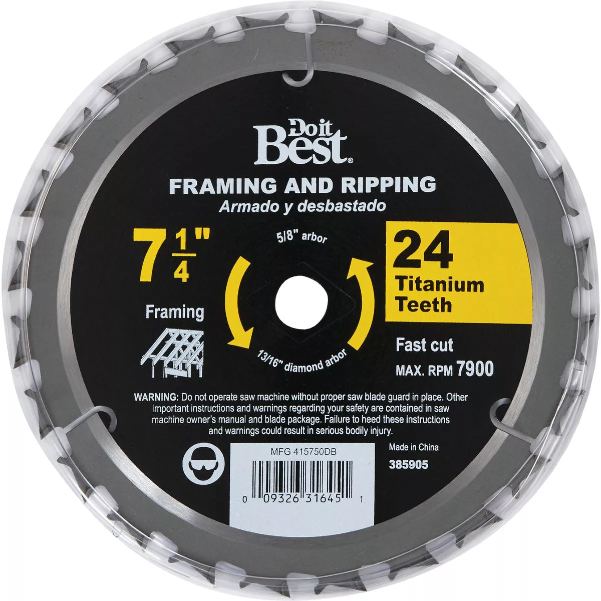 Do it Best Professional 7-1/4 In. 24-Tooth Framing & Ripping Circular Saw Blade, Bulk - photo 2
