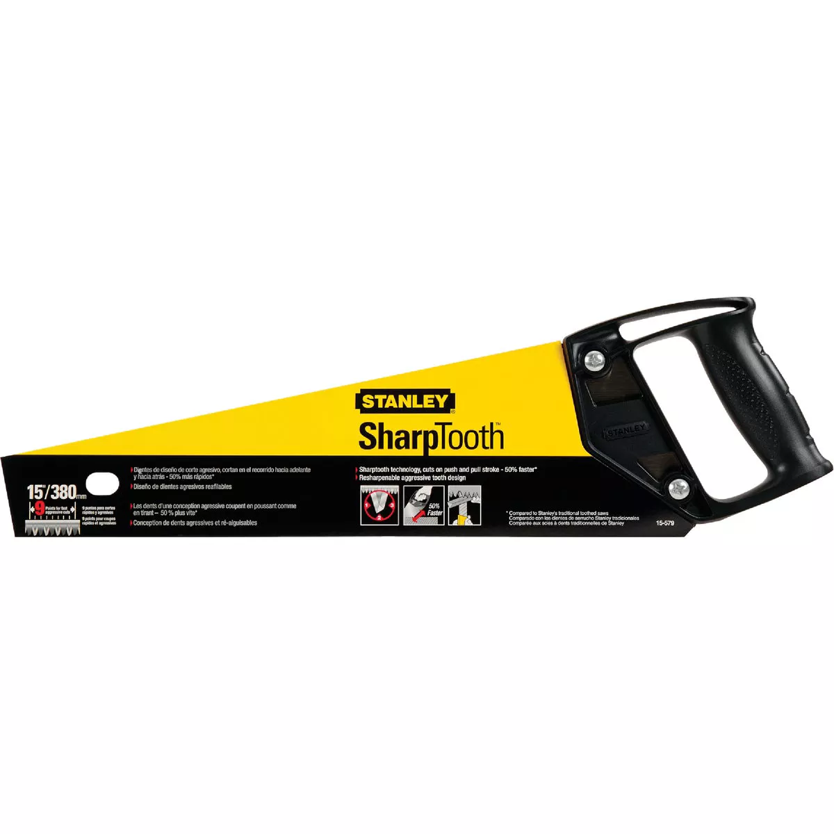 Stanley TRADECUT 15 In. L Blade 9 PPI Bi-Material Hand Saw - photo 2