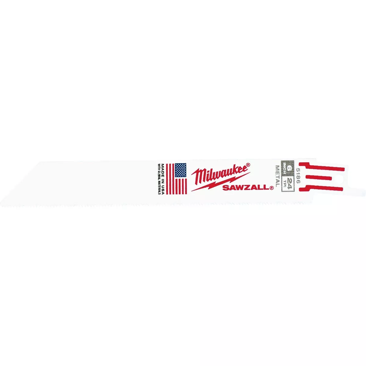 Milwaukee SAWZALL 6 In. 24 TPI Metal Reciprocating Saw Blade, Bulk