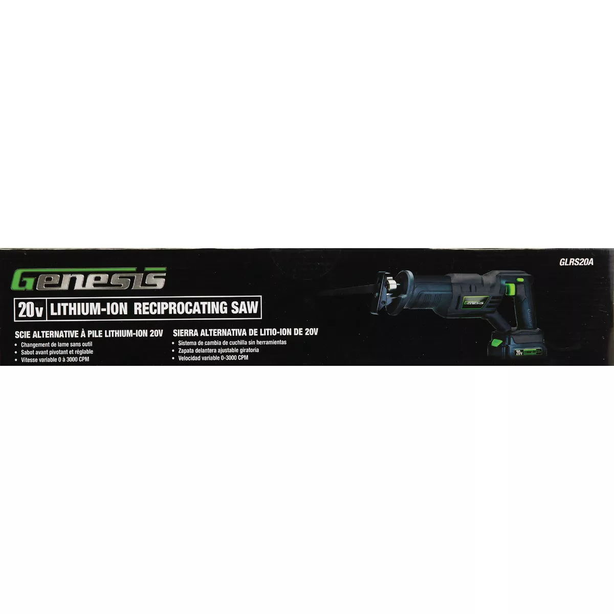Genesis 20V Cordless Reciprocating Saw Kit with 2.0 Ah Battery & Charger - photo 3