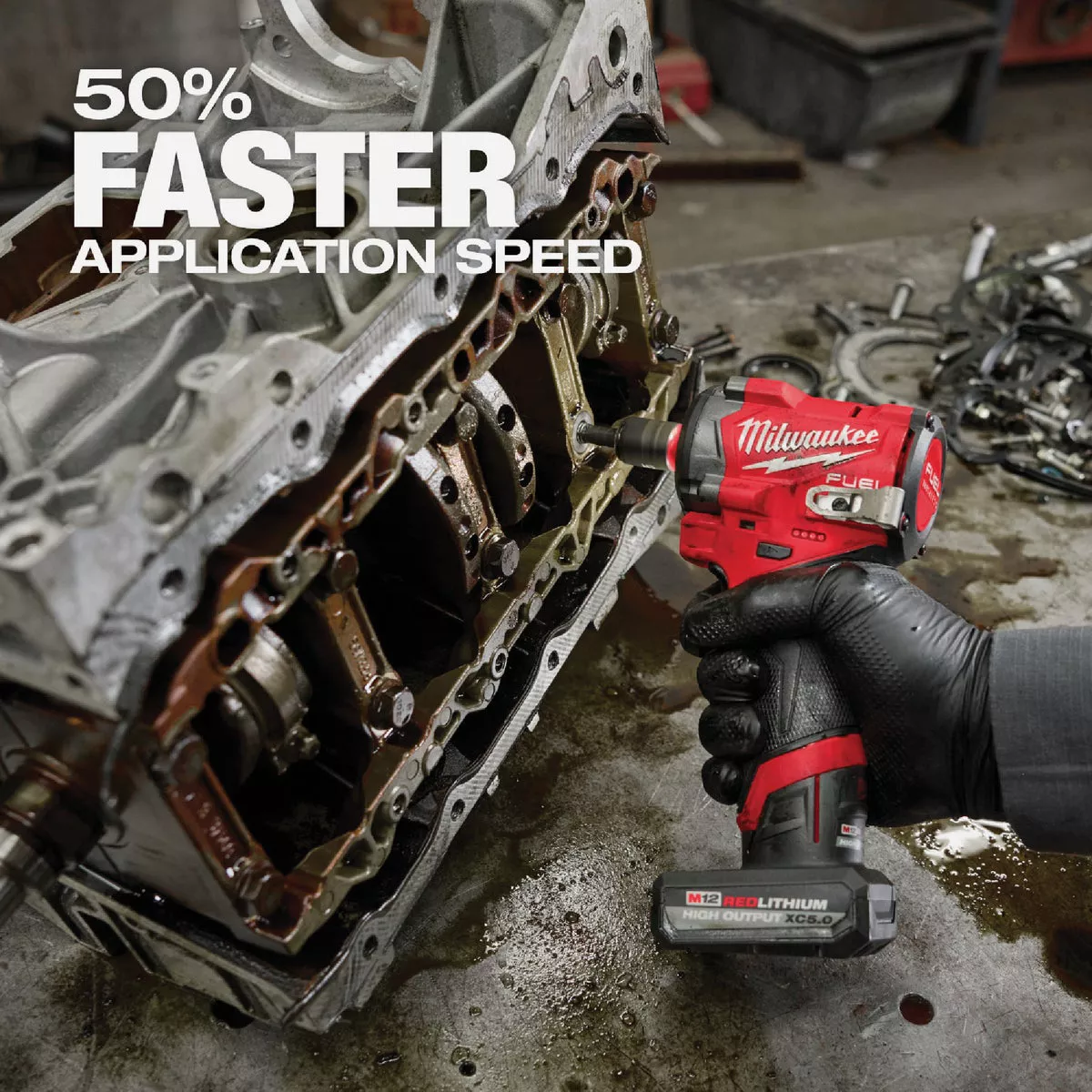 Milwaukee M12 FUEL Brushless 3/8 In. Stubby Cordless Impact Wrench Kit with 5.0 Ah & 2.5 Ah Batteries & Charger - photo 12