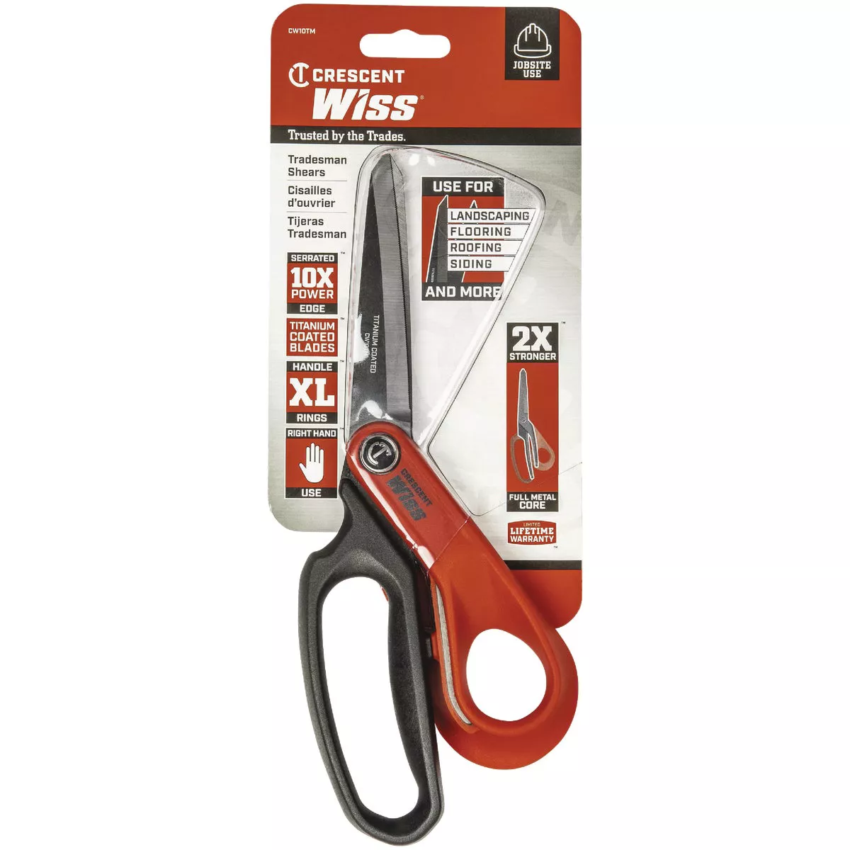 Crescent Wiss 10 In. Heavy-Duty Titanium Coated Right Hand Tradesman Shears - photo 2