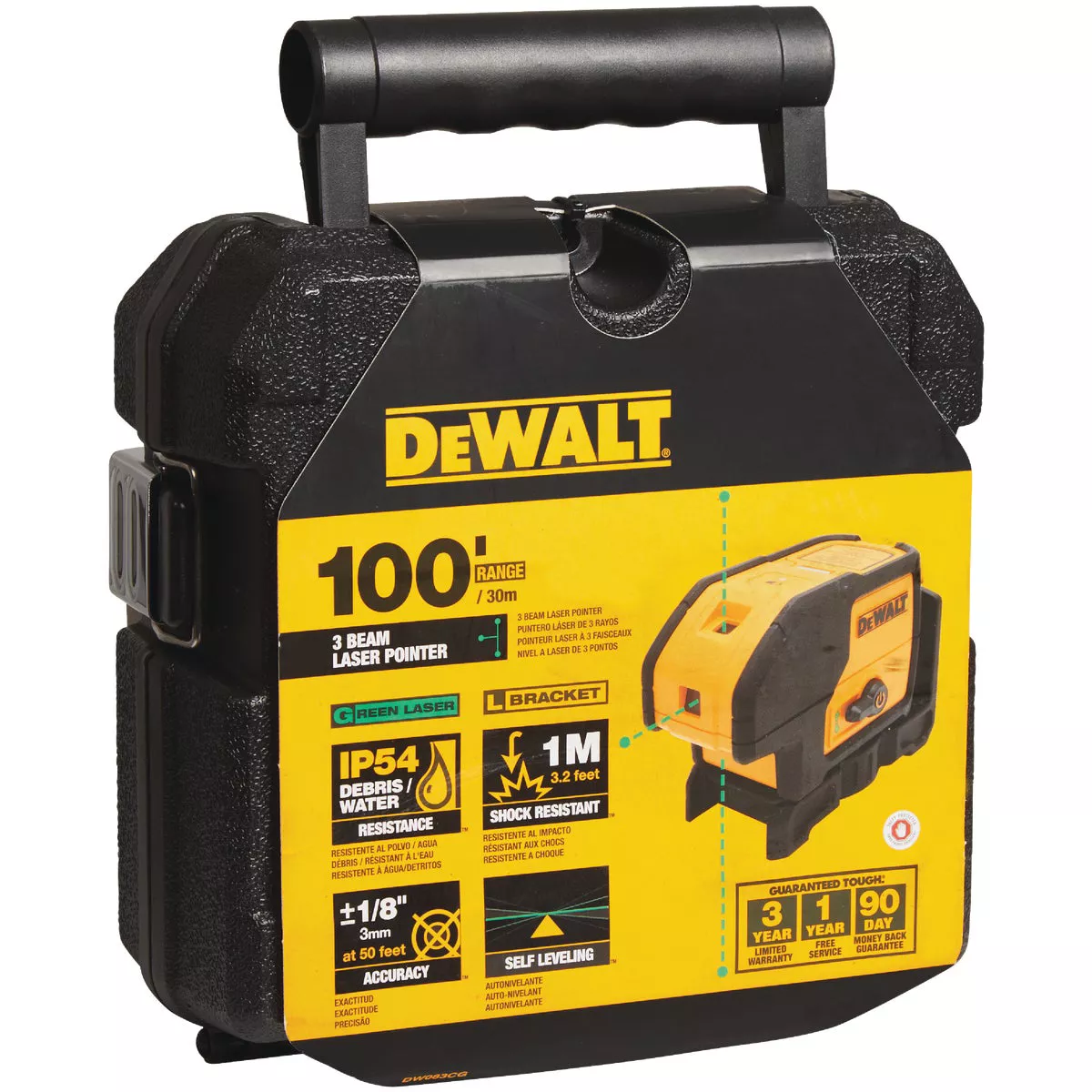 DEWALT 100 Ft. Green Self-Leveling 3-Spot Laser Level - photo 4