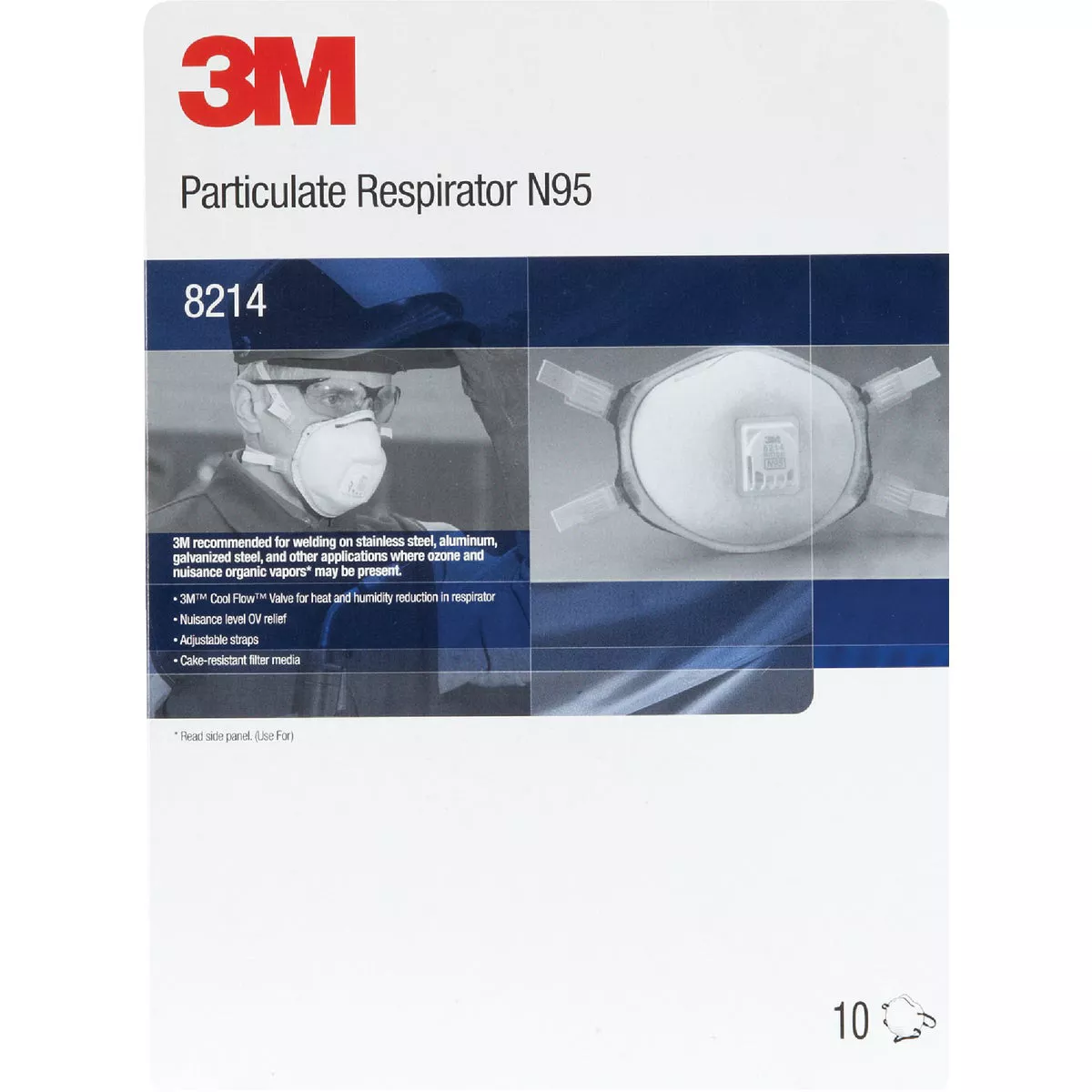 3M N95 Particulate Welding Respirator with Nuisance Level Organic Vapor Relief (10-Pack) - photo 2