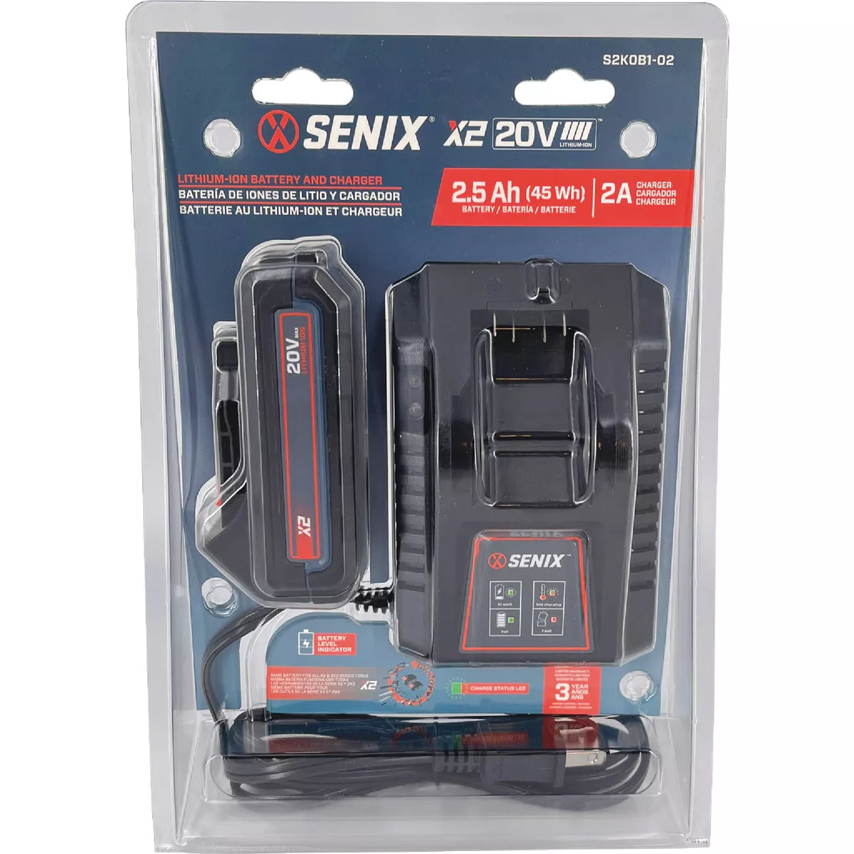 Senix X2 20 Volt Max Lithium-Ion 2.5 Ah Battery Pack & Charger - photo 3