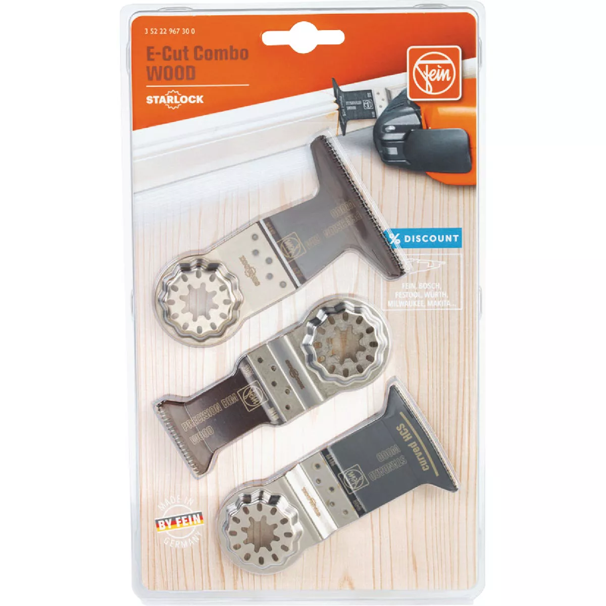 Fein Starlock E-Cut Precision Wood Cutting Oscillating Blade Set (3-Piece) - photo 3