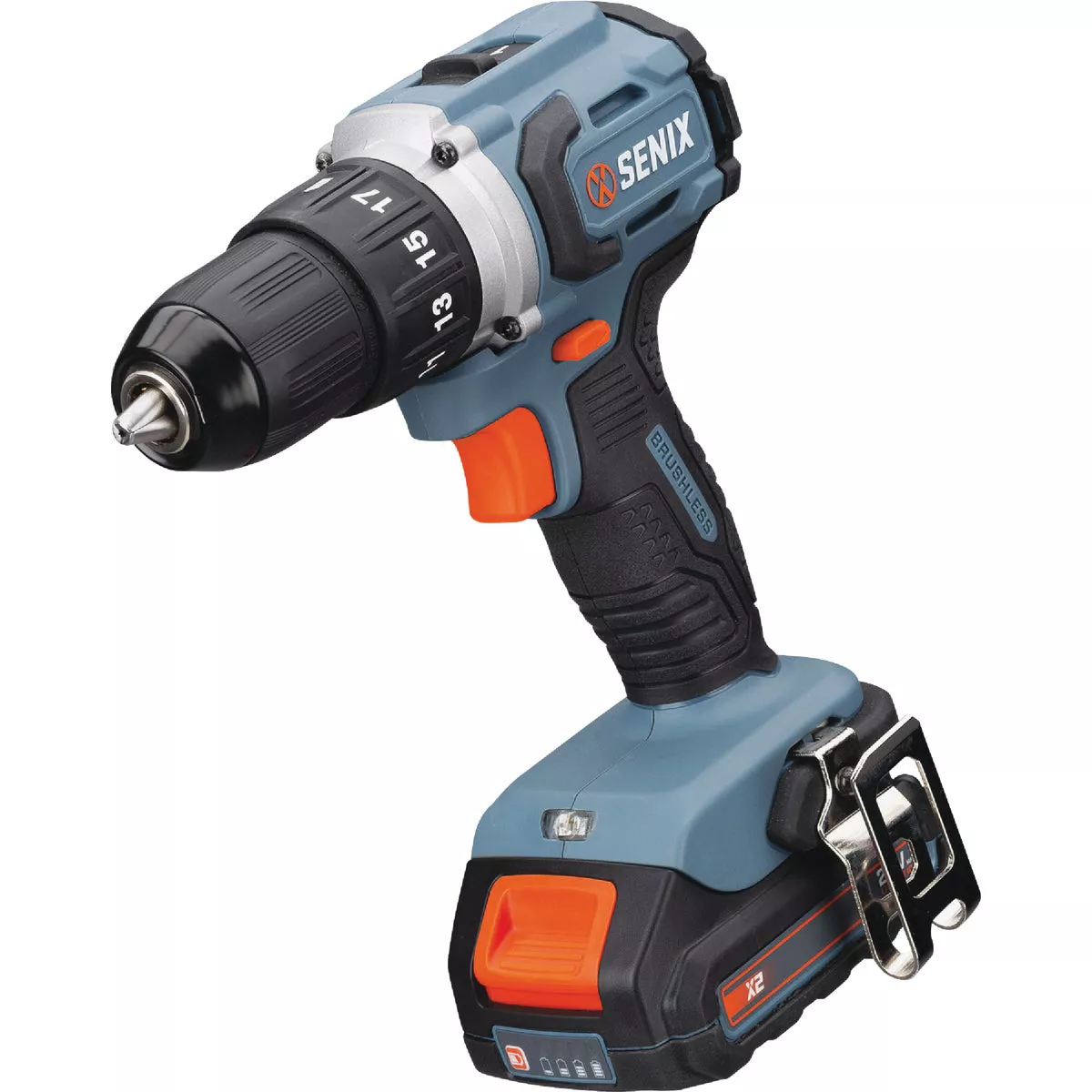 Senix X2 20 Volt Max Brushless 1/2 In. Cordless Drill/Driver Kit with 2.0 Ah Battery & Charger - photo 6