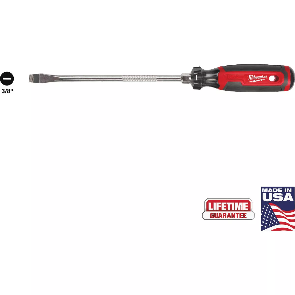 Milwaukee 3/8 In. x 8 In. Slotted Screwdriver with Cushion Grip