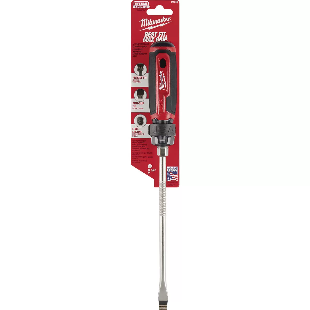 Milwaukee 3/8 In. x 8 In. Slotted Screwdriver with Cushion Grip - photo 2