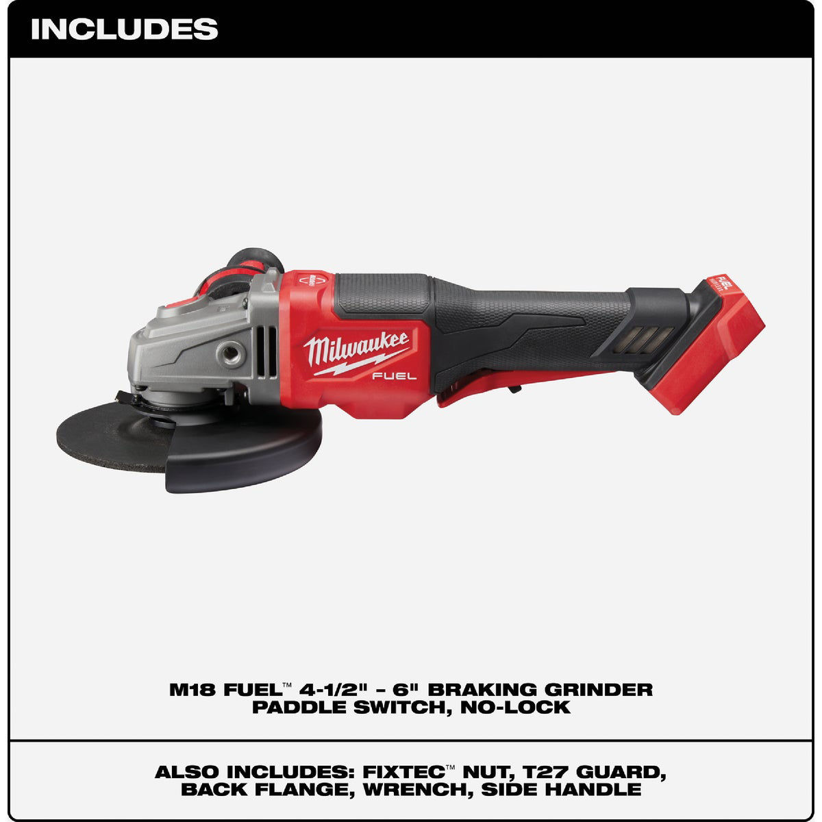 Milwaukee M18 Fuel Brushless Lithium-ion 4-1/2 In. / 5 In. Cordless Small Angle  Grinder With No-lock Paddle Switch (tool Only) New : Target