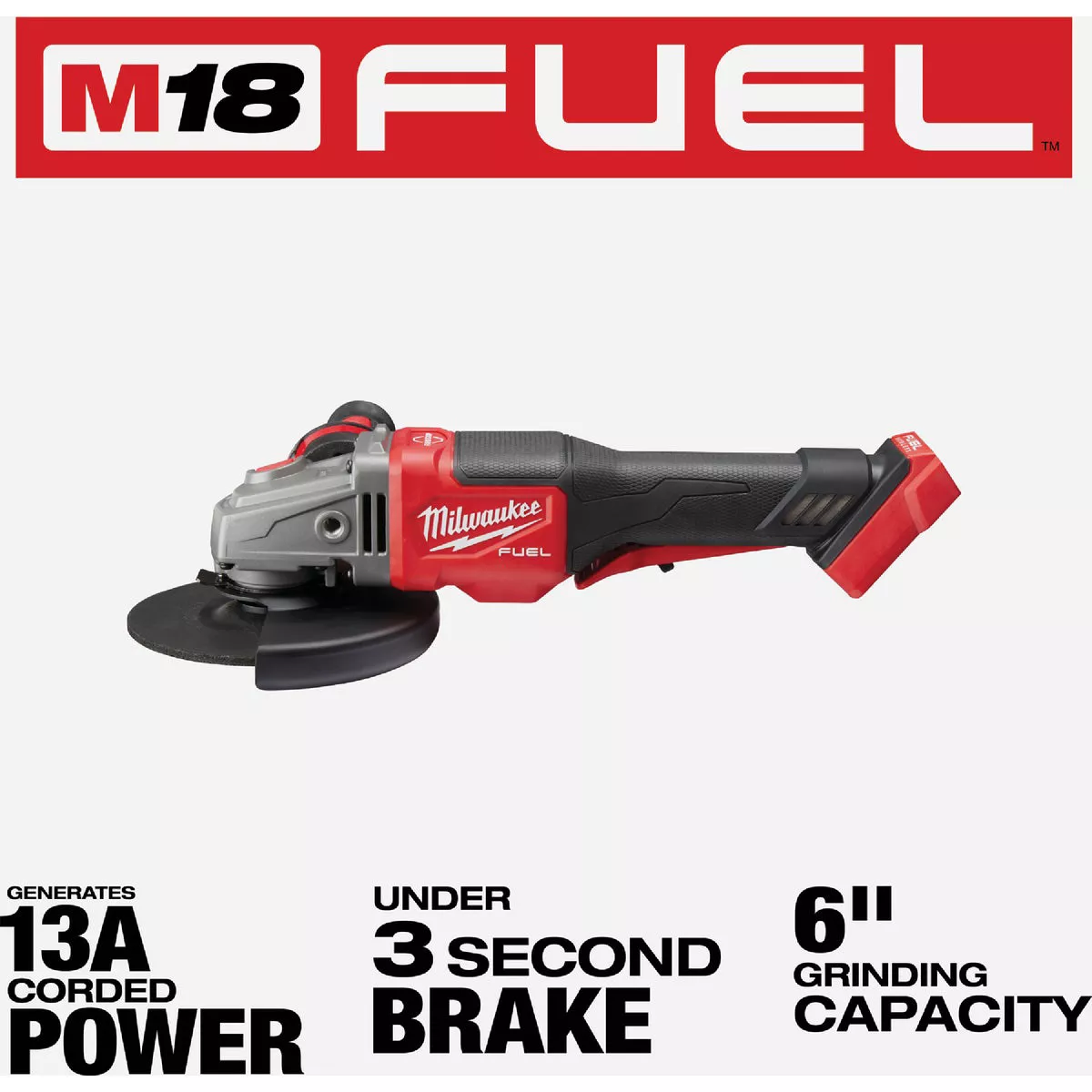 Milwaukee M18 FUEL 4-1/2 In. / 6 In. Brushless Braking Cordless Angle Grinder with Paddle Switch No Lock (Tool Only) - photo 3