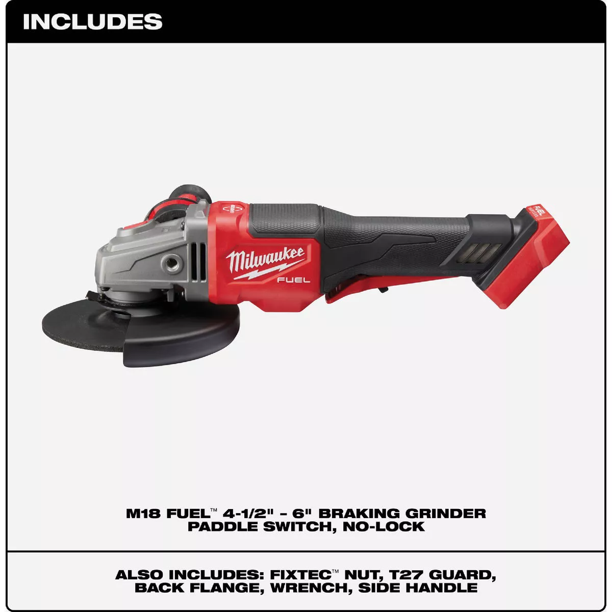 Milwaukee M18 FUEL 4-1/2 In. / 6 In. Brushless Braking Cordless Angle Grinder with Paddle Switch No Lock (Tool Only) - photo 2