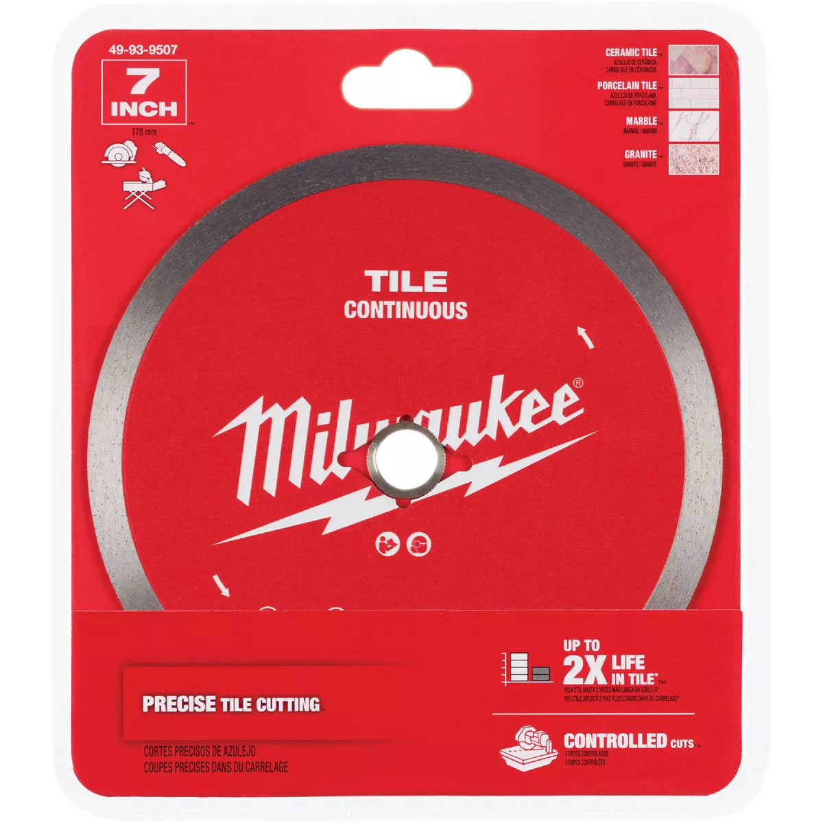 Milwaukee 7 In. Continuous Rim Tile Diamond Blade - photo 2