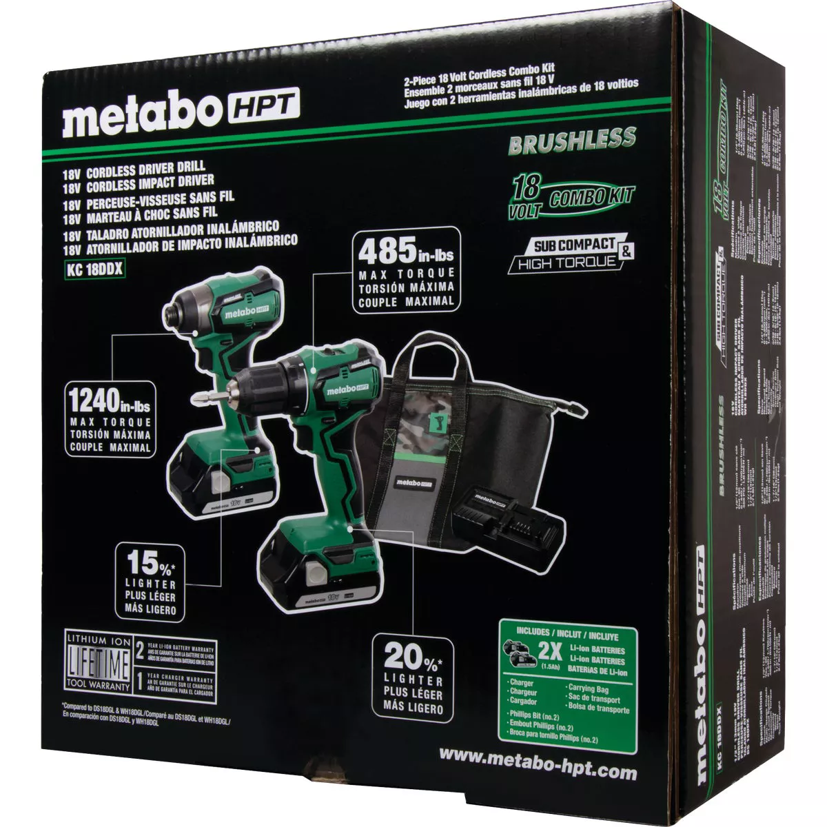 Metabo 18V 2-Tool Lithium-Ion Sub-Compact Drill/Driver & Impact Driver Cordless Tool Combo Kit - photo 2