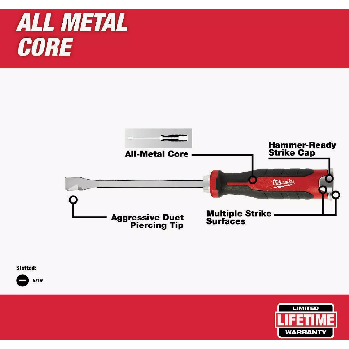 Milwaukee 5/16 In. x 8 In. HVAC Demo Slotted Screwdriver - photo 2
