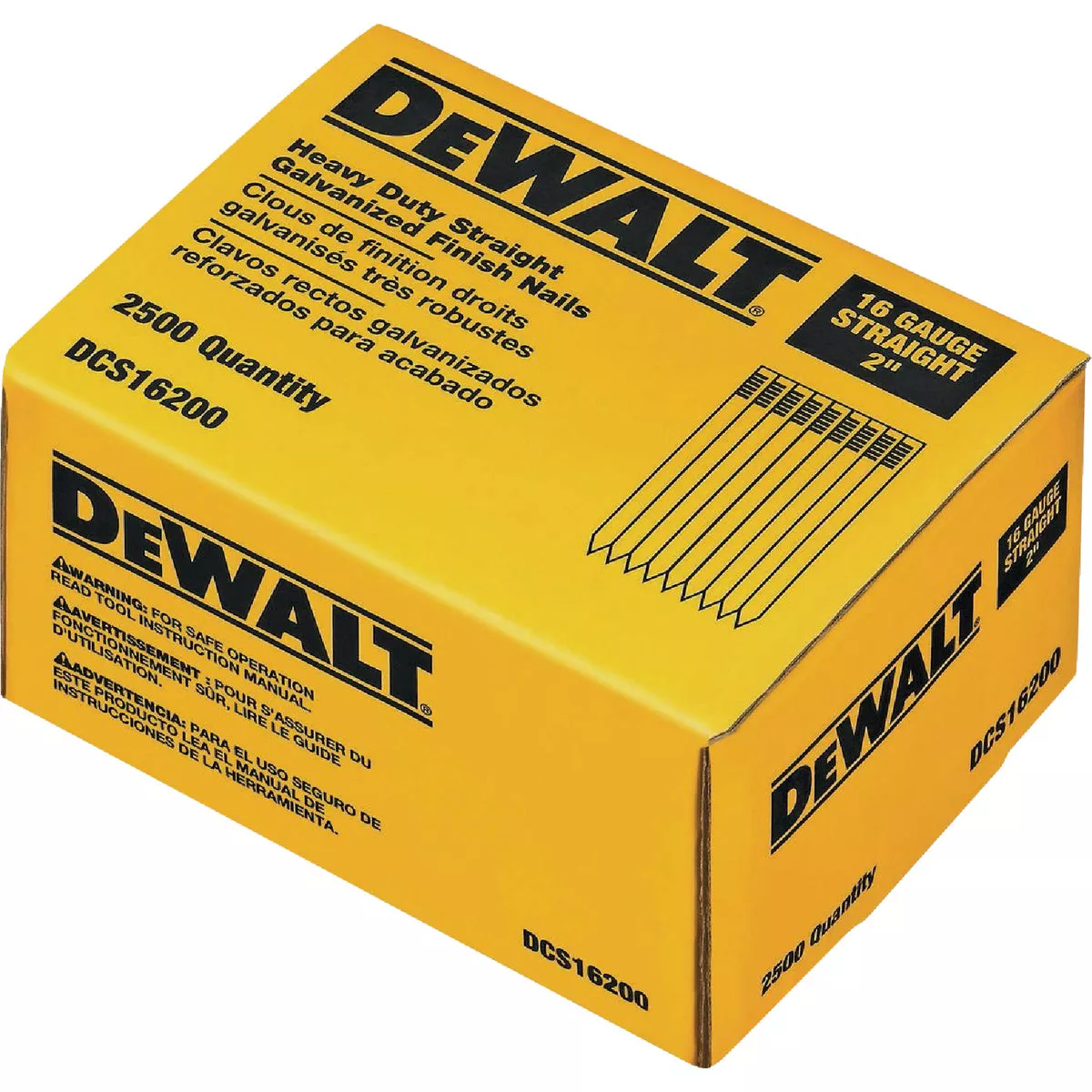 DEWALT 2 In. 16-Gauge Straight Finish Nails (2500 Ct.)