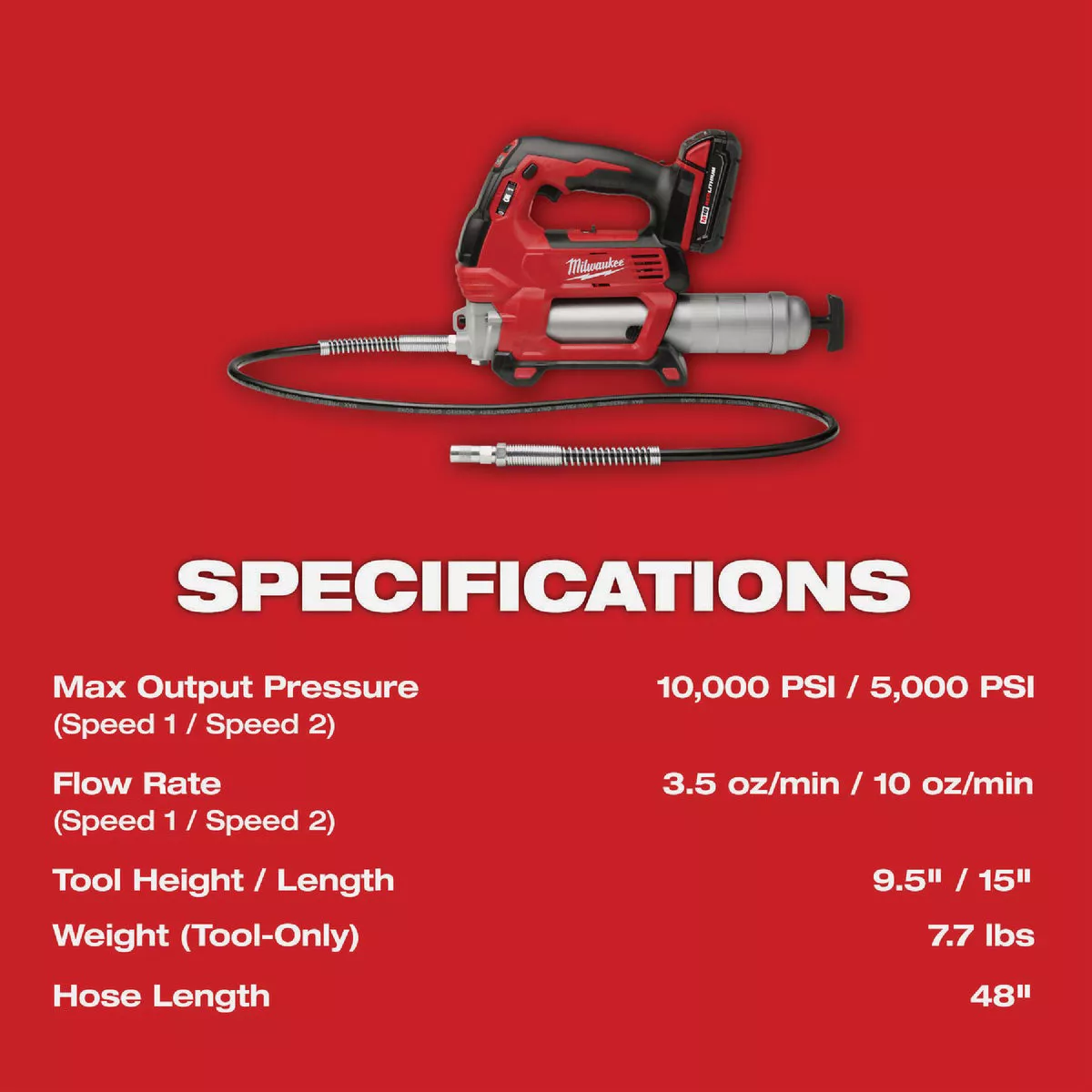 Milwaukee M18 FUEL 2-Tool Brushless Cordless High Torque Impact Wrench & Grease Gun Combo Kit with (1) 5.0 Ah Battery, (1) 2.0 Ah Battery & Charger - photo 8
