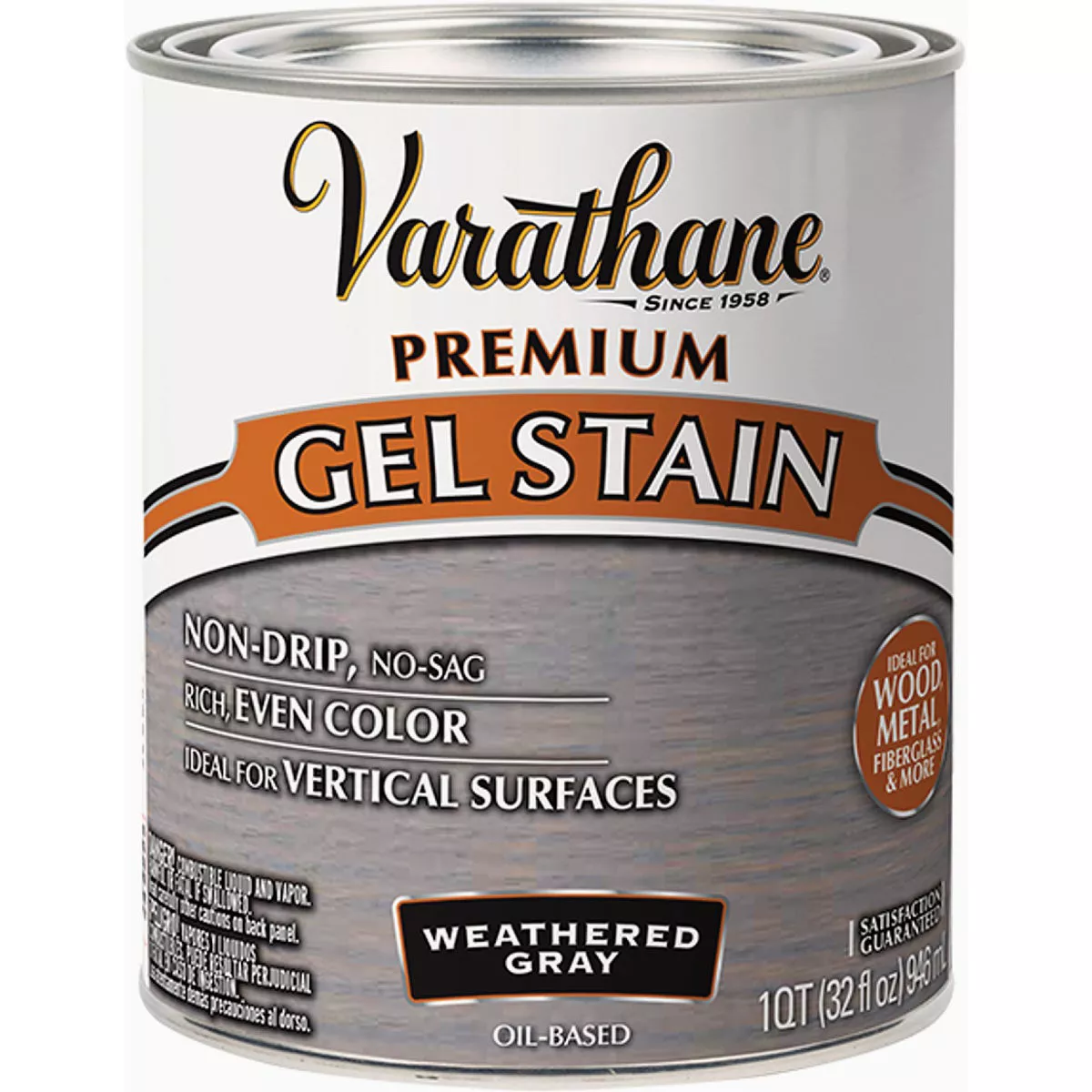 Varathane Weathered Gray Premium Gel Interior Wood Stain, 1 Qt.