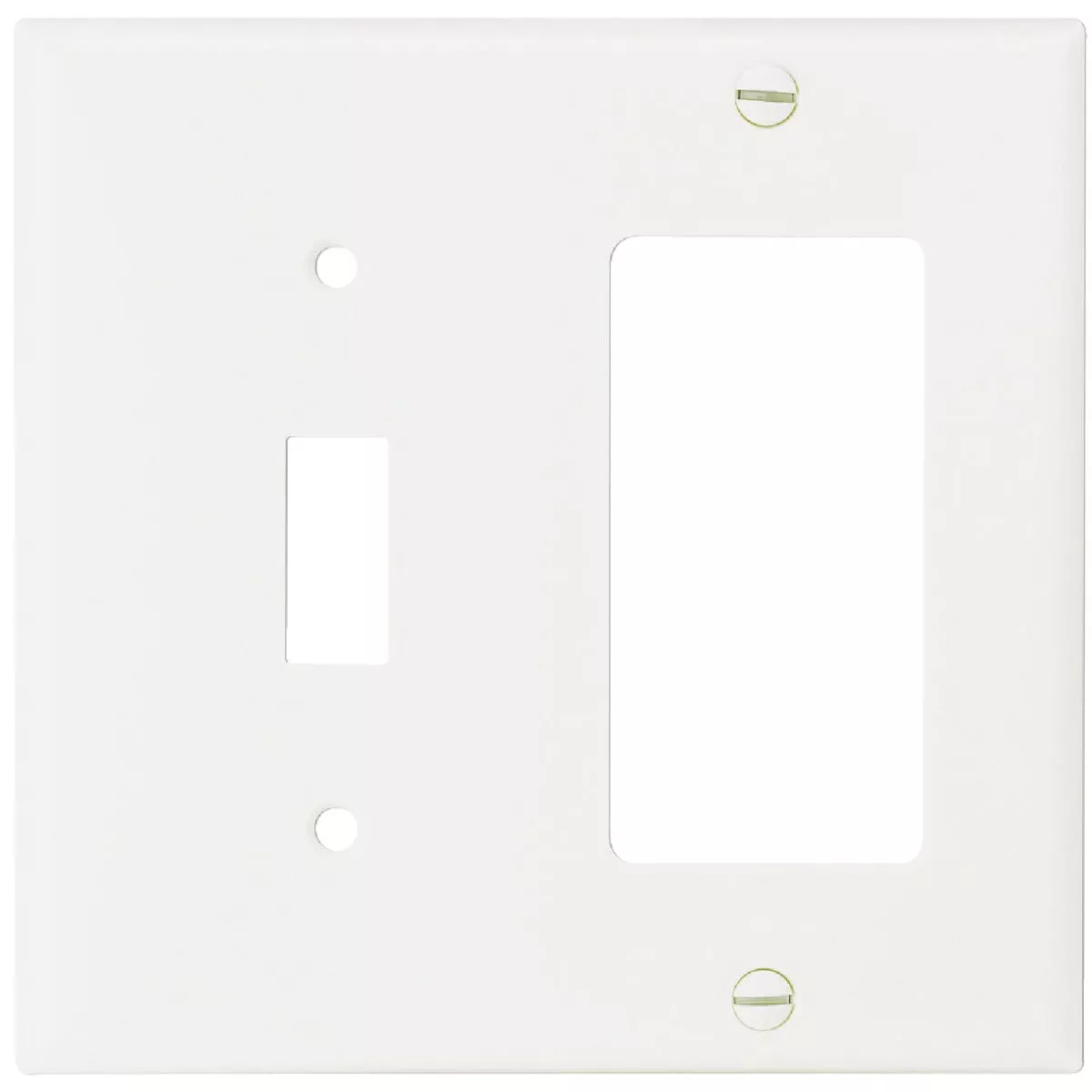 Eaton 2-Gang Plastic Toggle/Rocker Switch Wall Plate, White-