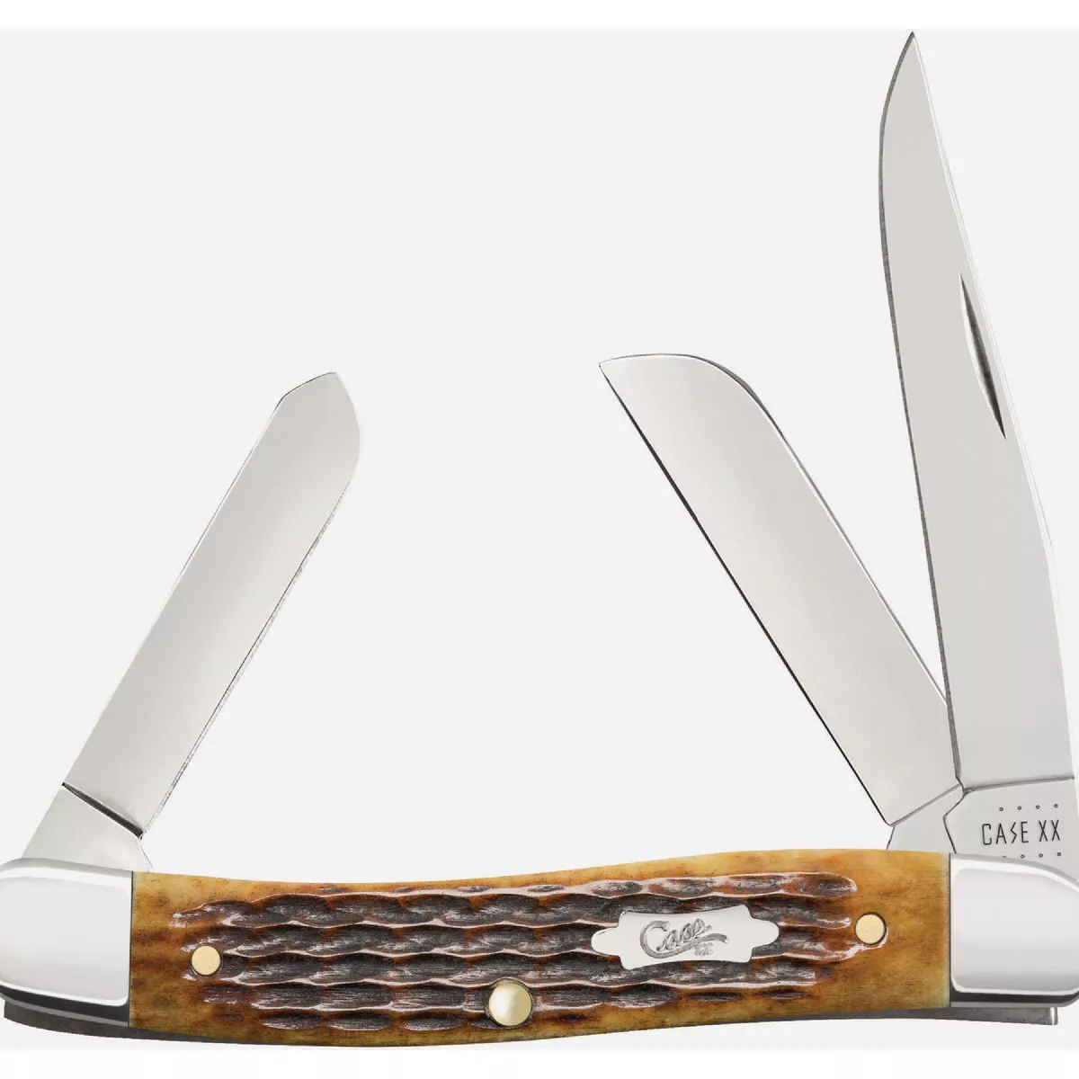 Case 2.55 In. Antique Bone Rogers Corn Cob Jig Medium Stockman Pocket Knife-