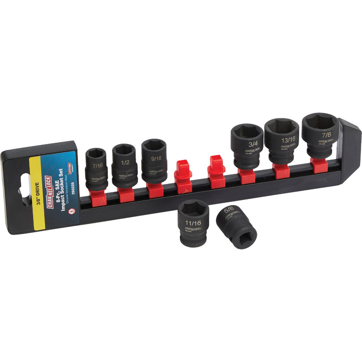 Channellock Standard 3/8 In. Drive 6-Point Shallow Impact Driver Set (8 ...