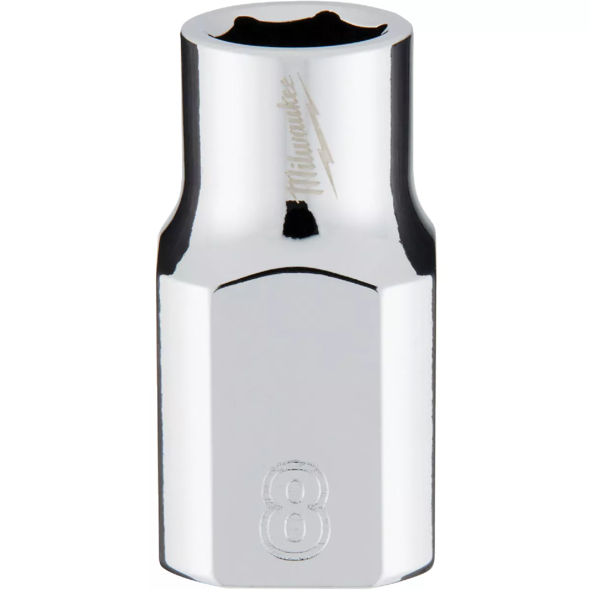 Milwaukee 3/8 In. Drive 8 mm 6-Point Shallow Metric Socket with FOUR FLAT Sides