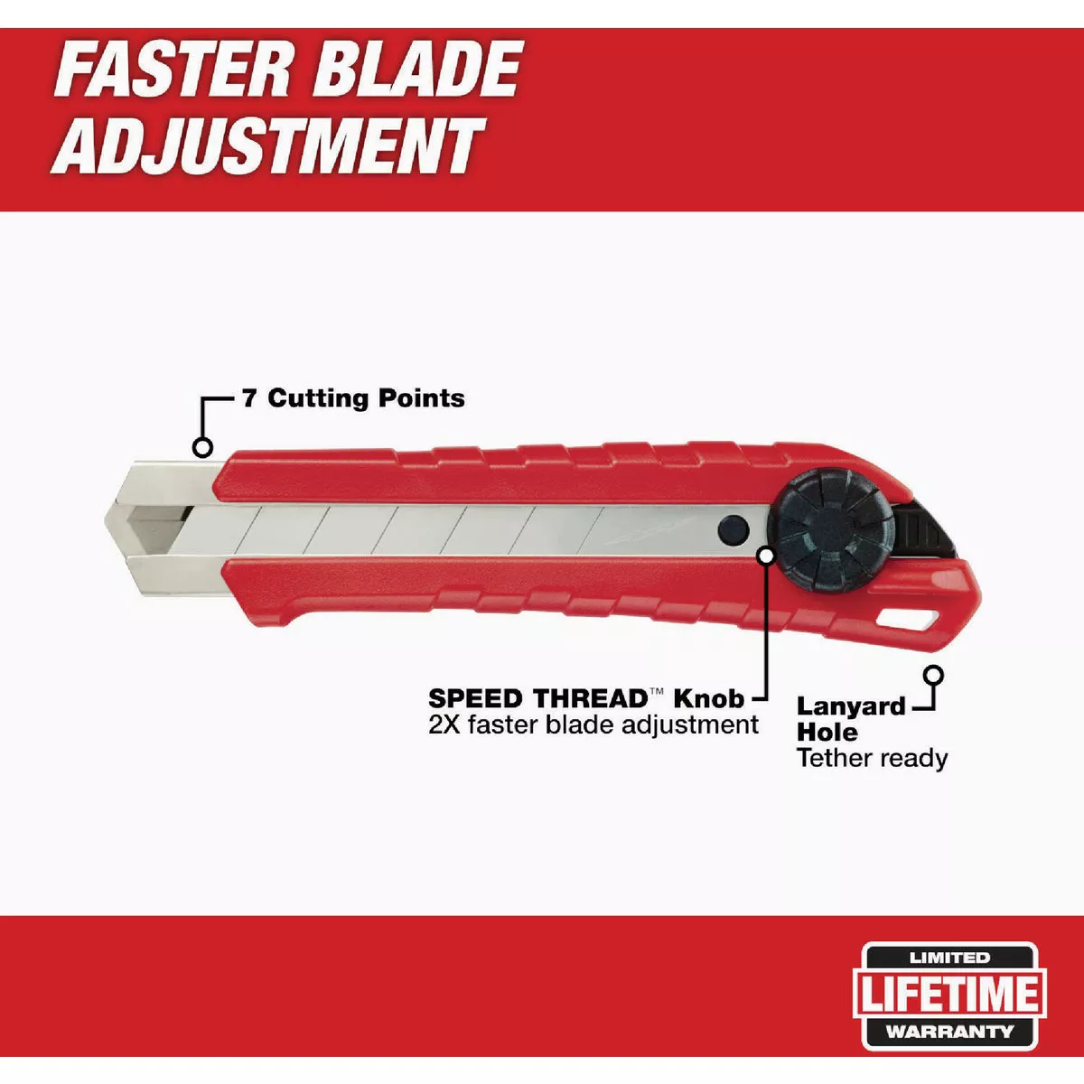 Milwaukee 25mm 7-Point Snap Off Knife - photo 3