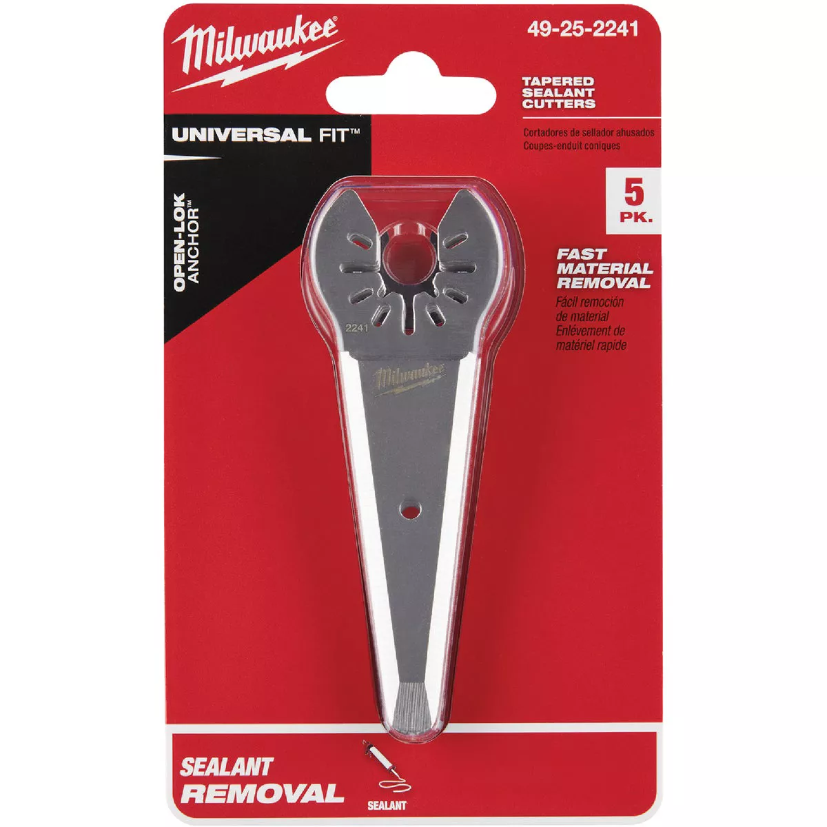 Milwaukee OPEN-LOK Stainless Steel Tapered Sealant Cutting Oscillating Blade (5-Pack) - photo 2