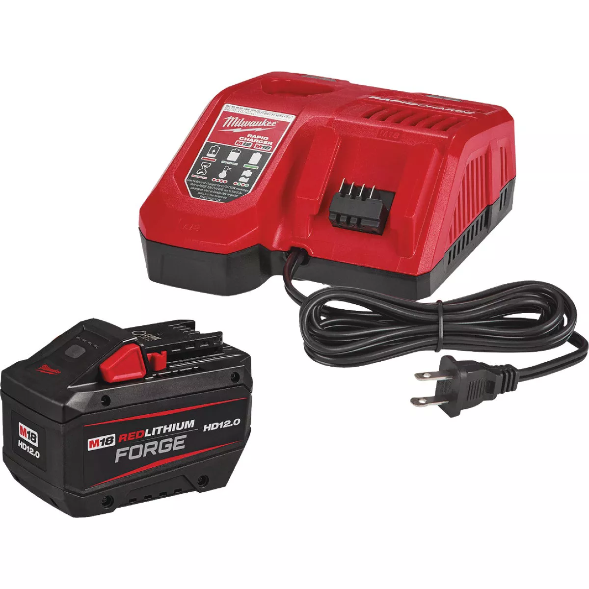 Milwaukee M18 REDLITHIUM FORGE Lithium-Ion High Output HD 12.0 Ah Battery Pack & Charger Starter Kit - photo 2