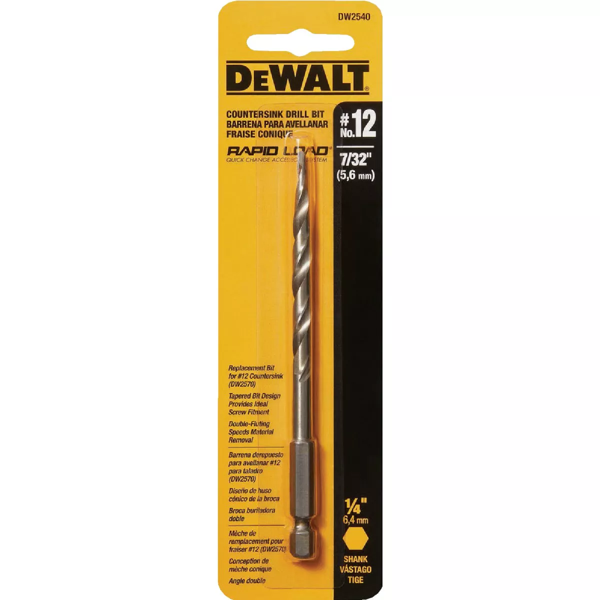 DEWALT Rapid Load #12 7/32 In. High-Speed Countersink Bit - photo 2