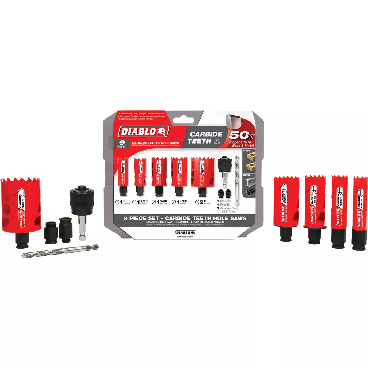 Diablo Carbide-Tipped Hole Saw Set (9-Piece)