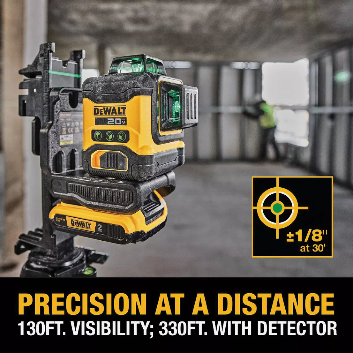 DEWALT 20V MAX Green Self-Leveling Cross Line 3 x 360 Laser Level (Tool Only) - photo 4