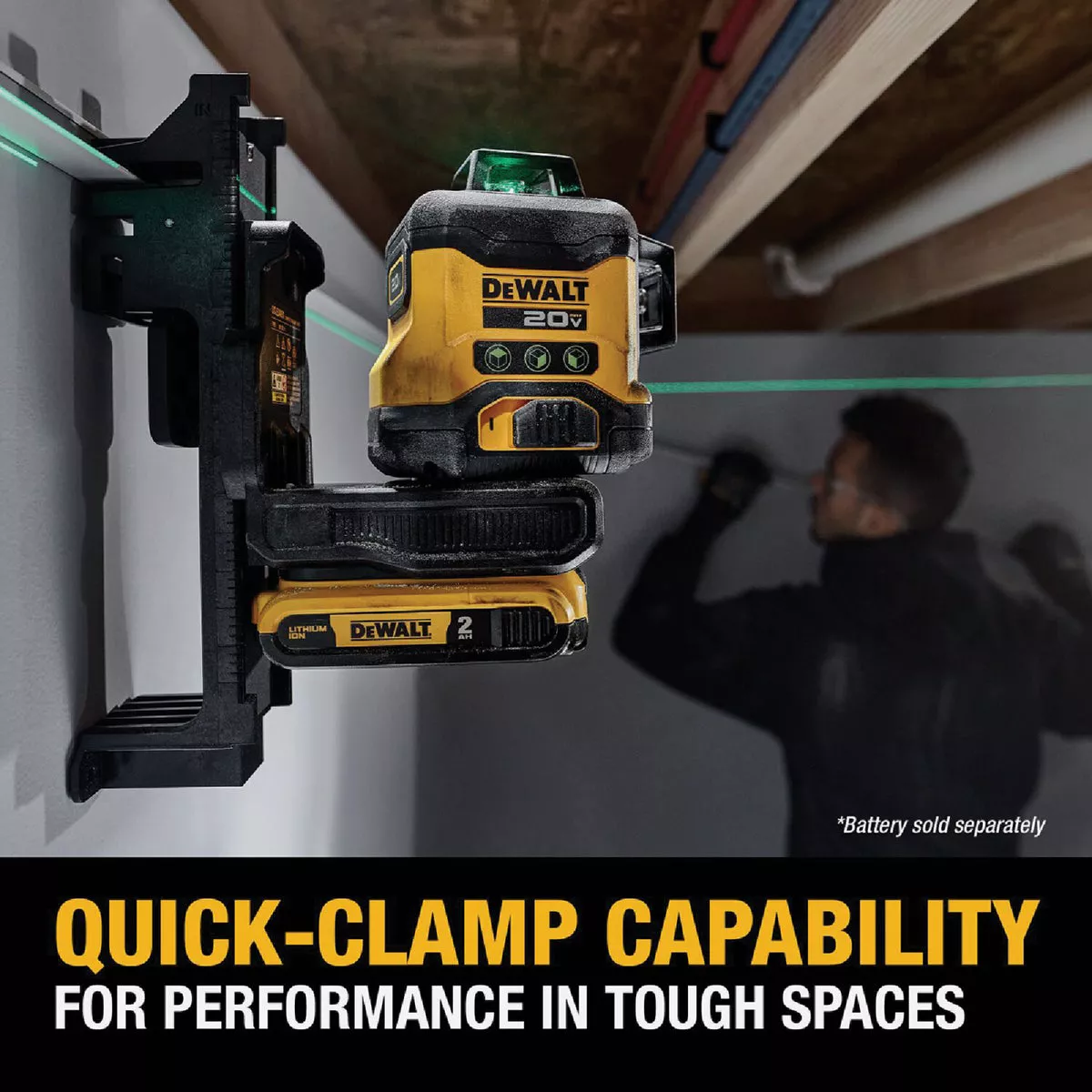 DEWALT 20V MAX Green Self-Leveling Cross Line 3 x 360 Laser Level (Tool Only) - photo 6